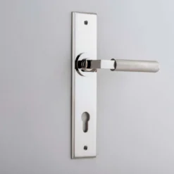 Brunswick Door Lever On Chamfered Backplate - This Old House