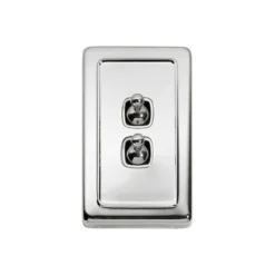 Switch Flat Plate Toggle 2 Gang White - This Old House
