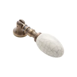 Cabinet Pull Handle Crazed Ivory Porcelain Teardrop - This Old House