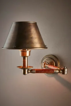 Benton Wall Light With Metal Shade Antique Brass - This Old House