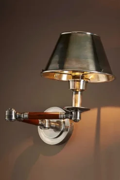 Benton Wall Light With Metal Shade In Antique Silver - This Old House