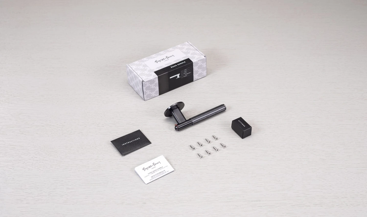 FIXED DOOR HANDLE / SINGLE-SIDED / CROSS / BLACK - This Old House - Image 4