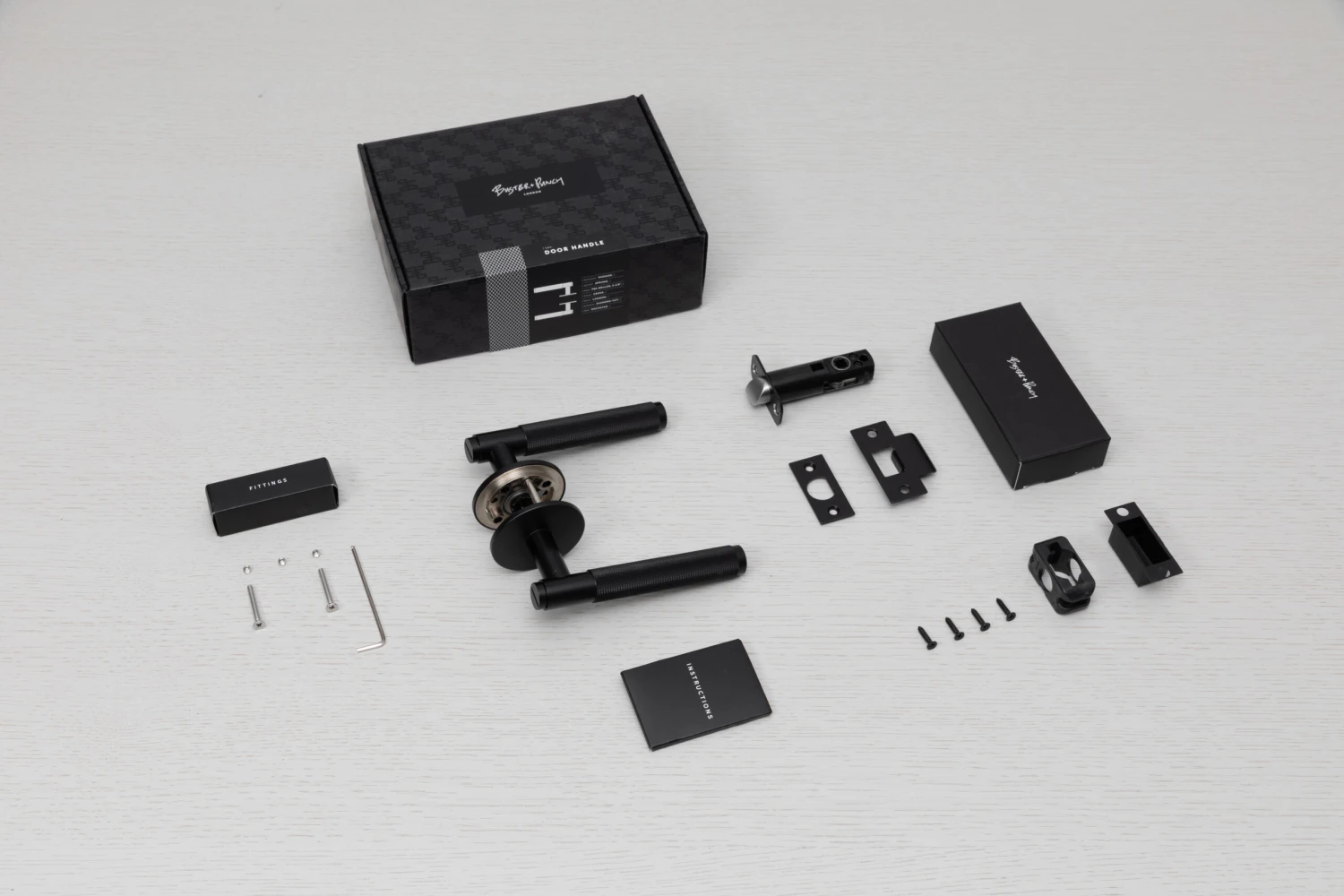 DOOR HANDLE / CROSS / SPRUNG / PASSAGE / BLACK - This Old House - Image 3