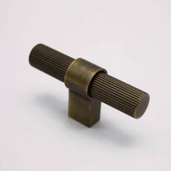 Athena T Bar Fluted Aged Brass - This Old House