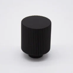 Rhea Fluted Knob Matt Black - This Old House