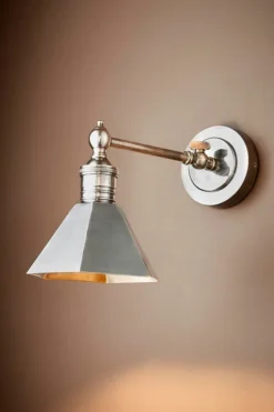 Mayfair Wall Light With Metal Shade Antique Silver - This Old House