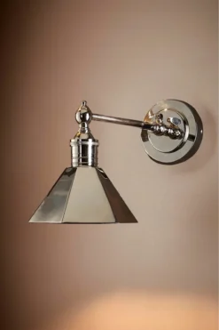 Mayfair Wall Light With Metal Shade Shiny Nickel - This Old House