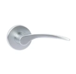 Curva Lever On Round Rose In Polished Chrome - This Old House