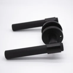 Rosedale Knurled Door Lever Matt Black - This Old House