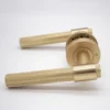 Rosedale Knurled Door Lever Satin Brass - This Old House