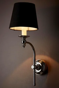 Soho Curved Wall Light Base Shiny Nickel - This Old House