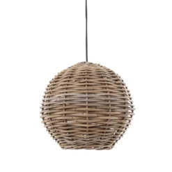 Rattan Round Ceiling Pendant Small Natural - This Old House