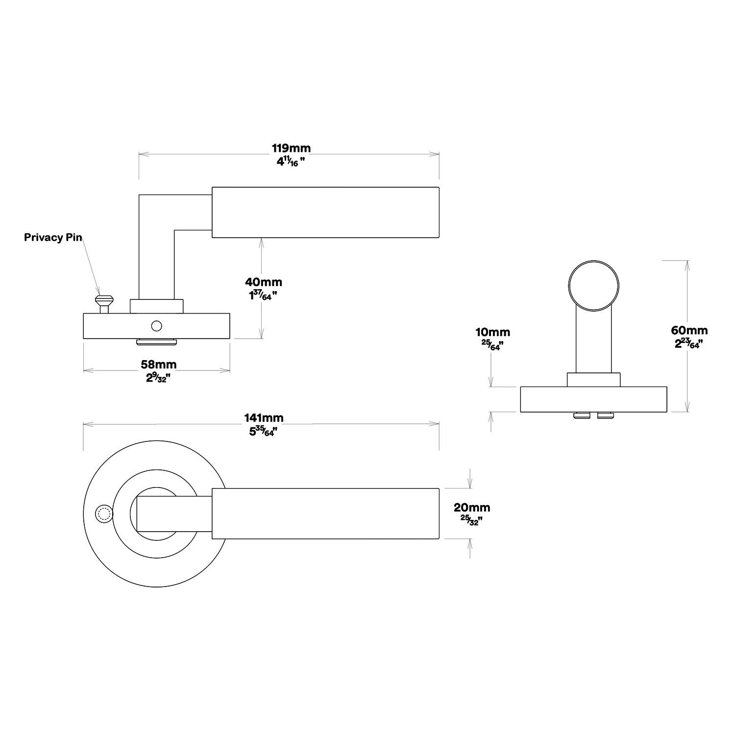 Berlin Door Lever On Round Rose - This Old House - Image 2