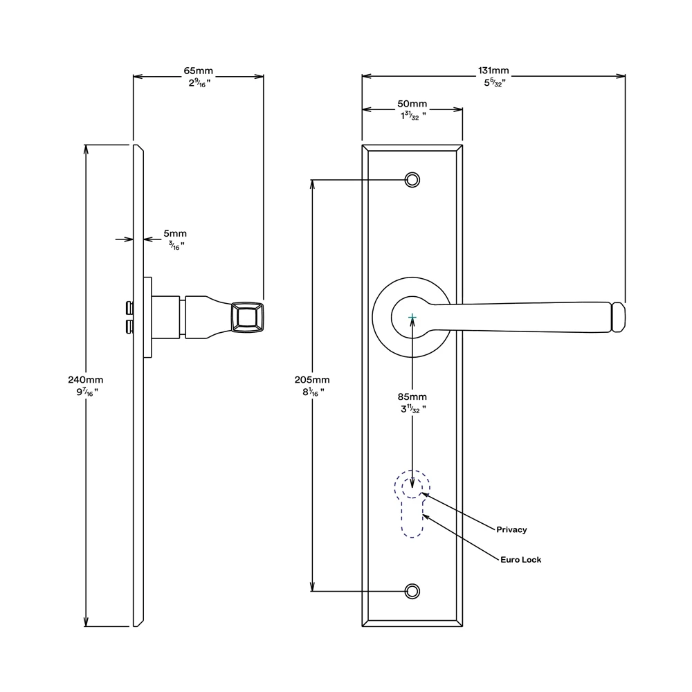 Annecy Door Lever Chamfered Backplate - This Old House - Image 2