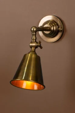 Utopia Wall Light With Metal Shade Antique Brass - This Old House