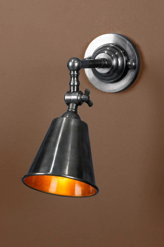 Utopia Wall Light With Metal Shade Antique Silver - This Old House