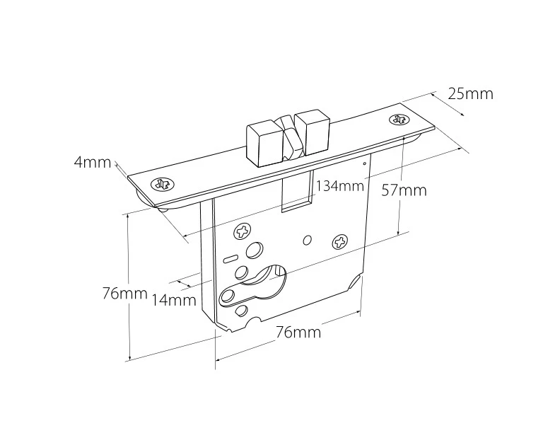 Sliding Door Mortice Lock - Claw Type - This Old House - Image 2