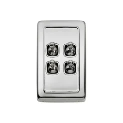 Switch Flat Plate Toggle 4 Gang White - This Old House