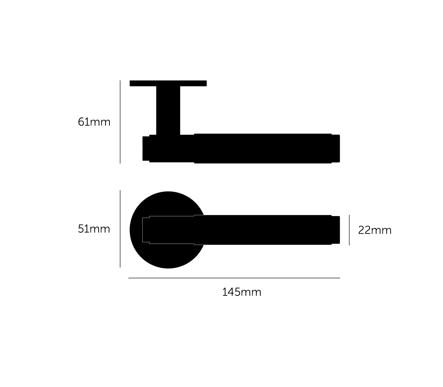 FIXED DOOR HANDLE / SINGLE-SIDED / CROSS / BLACK - This Old House - Image 3