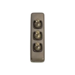 Switch Flat Plate Toggle 3 Gang Brown - This Old House