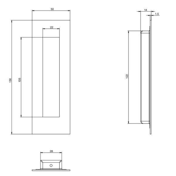 Lockwood Vivid Sliding Door 150mm Flush Pull PVD Satin Bronze - This Old House - Image 3