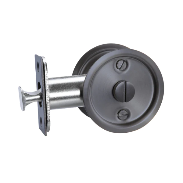 Lockwood Vivid Cavity Slider Privacy Set Satin Gun Metal PVD - This Old House